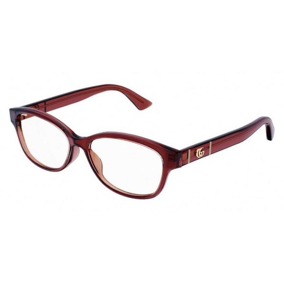 Gucci Rectangular Eyeglasses GG0639OA-005 Shiny Red Frame Full Rim Designer Glam - Picture 1 of 3